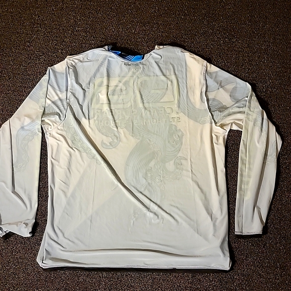 XXL Ocean Safari Squid Octapus Kraken Dynamic Blue Green Gray Long Sleeve Shirt - Picture 12 of 13